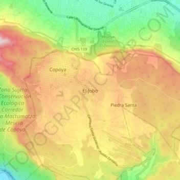 El Joboの地形図、標高、地勢