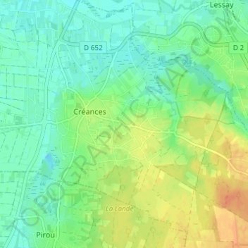 Le Moulin à Ventの地形図、標高、地勢