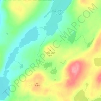 Flag Staff Hillの地形図、標高、地勢
