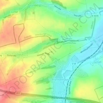 Steinbergの地形図、標高、地勢