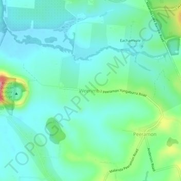 Weerimbaの地形図、標高、地勢