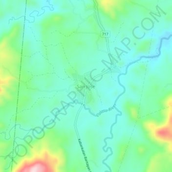 San Joseの地形図、標高、地勢