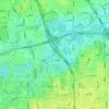 西洼村の地形図、標高、地勢