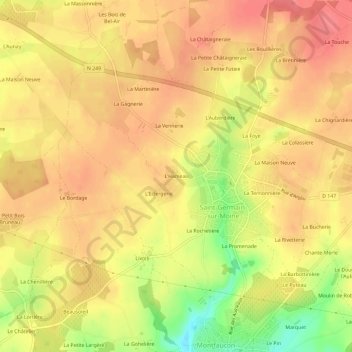 L'Hameauの地形図、標高、地勢