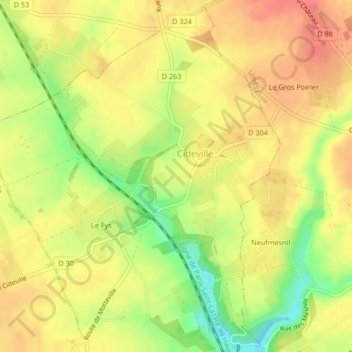 Le Mont Pinconの地形図、標高、地勢