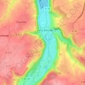 Les Criquetsの地形図、標高、地勢