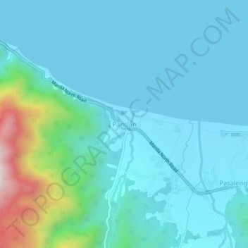 Pancianの地形図、標高、地勢
