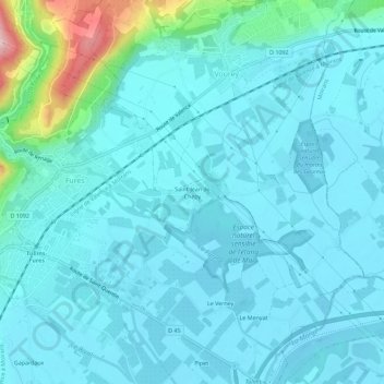 Saint-Jean de Chépyの地形図、標高、地勢