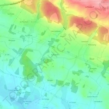 Turlumanの地形図、標高、地勢