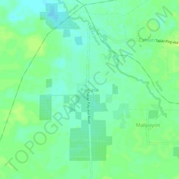 Pag-asaの地形図、標高、地勢