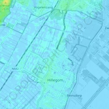 Weeresteinの地形図、標高、地勢