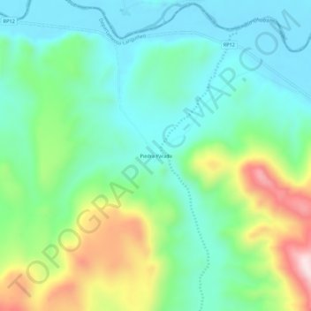 Piedra Paradaの地形図、標高、地勢