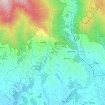 San Gennaroの地形図、標高、地勢
