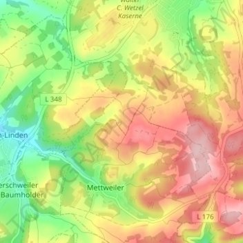Eschelbacherhofの地形図、標高、地勢