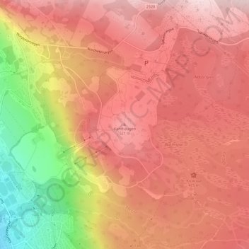 Kanthaugenの地形図、標高、地勢
