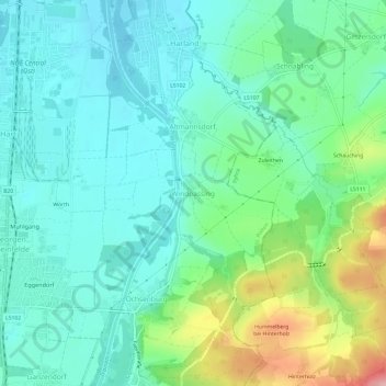 Windpassingの地形図、標高、地勢
