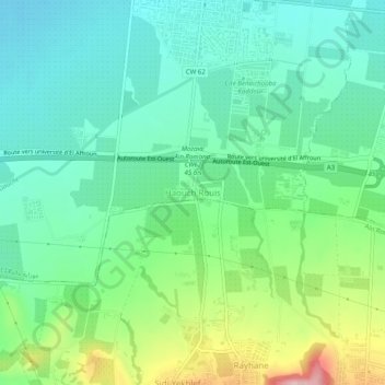 Haouch Rouisの地形図、標高、地勢