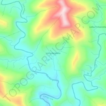Linha Sargentoの地形図、標高、地勢