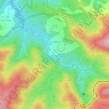 Cascade Kauri Picture Frameの地形図、標高、地勢