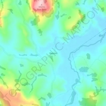 Raposoの地形図、標高、地勢