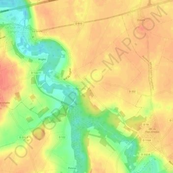 GARNETの地形図、標高、地勢