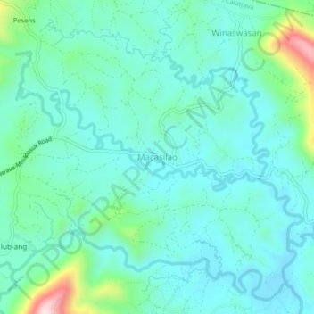 Macasilaoの地形図、標高、地勢