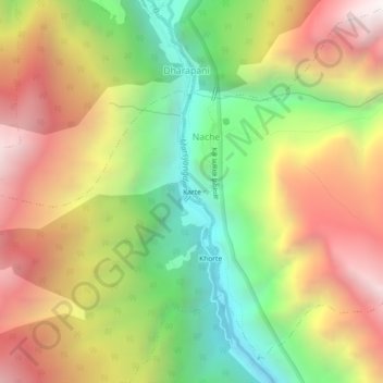 Karteの地形図、標高、地勢