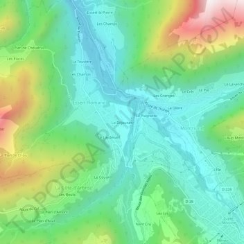 Le Déjeunerの地形図、標高、地勢