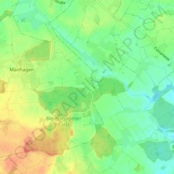Bökenbergの地形図、標高、地勢