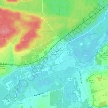 Sorquesの地形図、標高、地勢