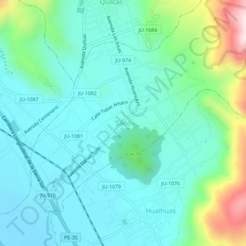 Sañoの地形図、標高、地勢