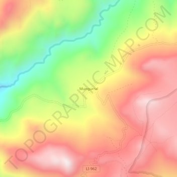 Mungurralの地形図、標高、地勢