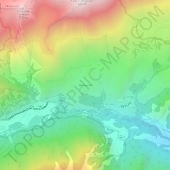 Balboutetの地形図、標高、地勢