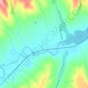 Ravenscragの地形図、標高、地勢