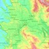 キャンディの地形図、標高、地勢