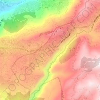 Batlounの地形図、標高、地勢
