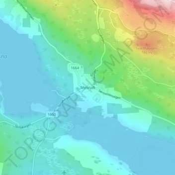 Mesnaliの地形図、標高、地勢