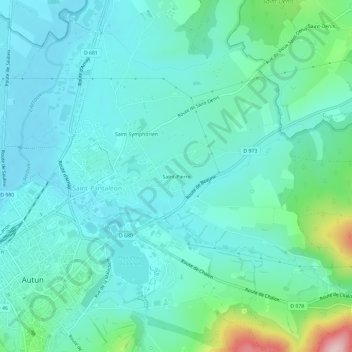 Saint-Pierreの地形図、標高、地勢