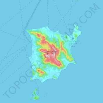 Ko Samuiの地形図、標高、地勢