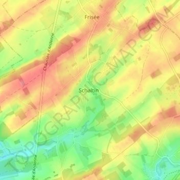 Schaltinの地形図、標高、地勢