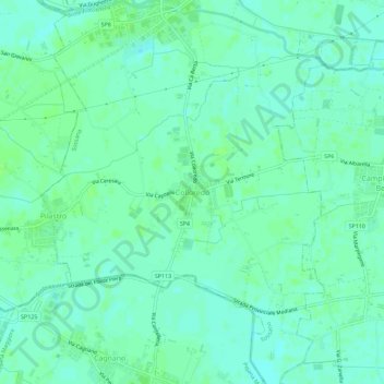 Colloredoの地形図、標高、地勢