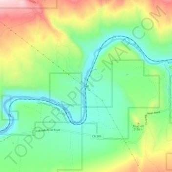 Dellの地形図、標高、地勢
