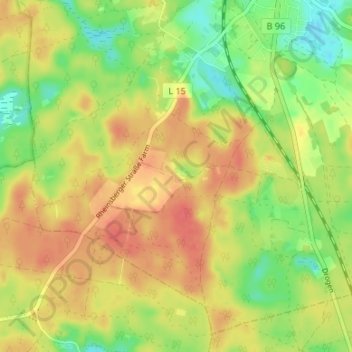 Tiefenbrunnの地形図、標高、地勢