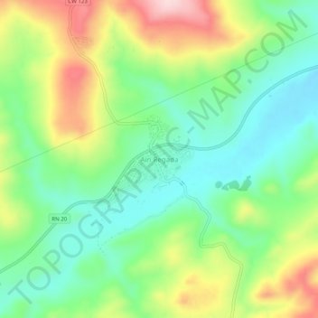 Aïn Reggadaの地形図、標高、地勢