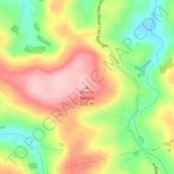 Morro Negroの地形図、標高、地勢