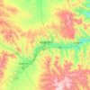 夏河県の地形図、標高、地勢