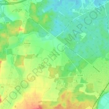 Pentenriedの地形図、標高、地勢