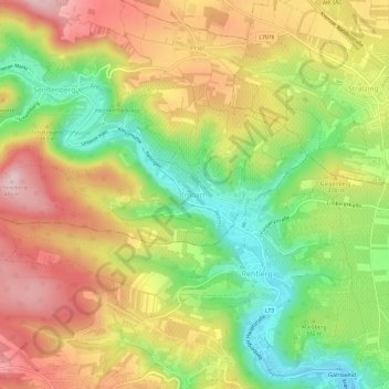 Imbachの地形図、標高、地勢