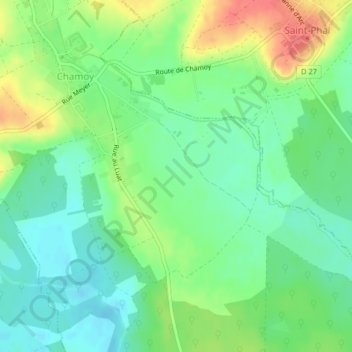 Rue Jacquartの地形図、標高、地勢