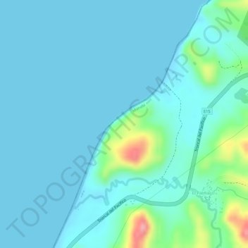 Punta Palmarの地形図、標高、地勢